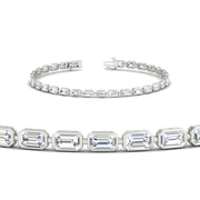 Emerald Cut Bezel Tennis Diamond Bracelet 4.65 Carat